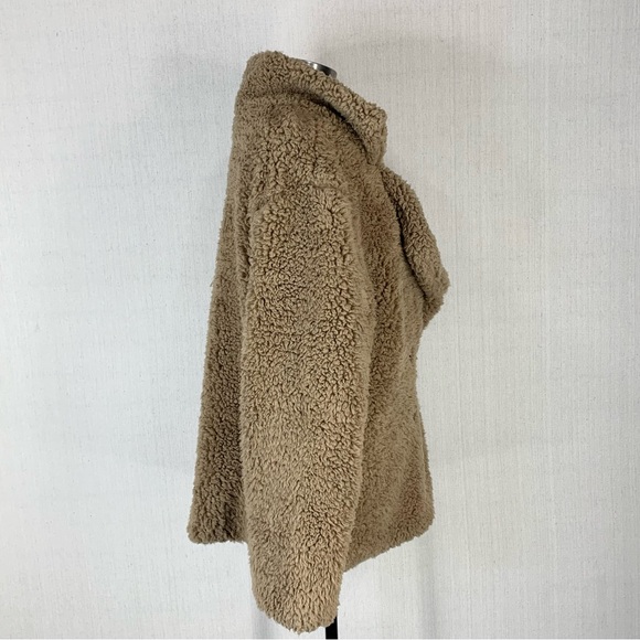 Favlux~Super Soft/Furry/Cozy Tan Oversized Notched Collar Teddy Jacket~Sz Large - Picture 8 of 16